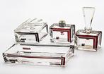 Karl Palda Art Deco Crystal Glass Dressing Table Set-4, 1920, Antiek en Kunst