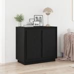 vidaXL Sideboard Zwart Eiken 80x34x75 cm Gelaagd Hout, Verzenden, Nieuw