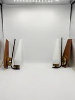 Wandlamp (2) - Hout, IJzer, Messing, Glas - Zweedse design, Antiek en Kunst