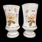Vaas (2) -  Paar Franse opaline glazen vazen met, Antiek en Kunst