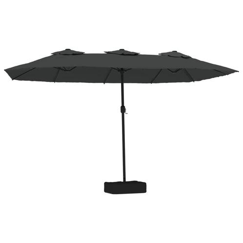 Grote Parasol met LED - Retour Deal - Ideaal voor Horeca, Tuin en Terras, Parasols, 2 tot 3 meter, Verstelbaar, Nieuw, Zweefparasol