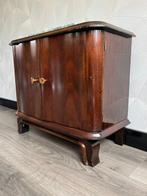 Kast - Mahonie - Marmeren blad- 2 deurtjes, Antiek en Kunst