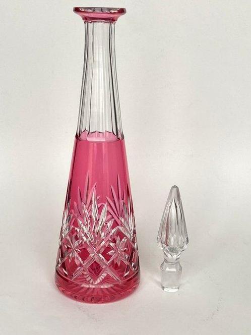 St. Louis - Karaf - Splendide et rare carafe overlay rose, Antiek en Kunst, Antiek | Glaswerk en Kristal