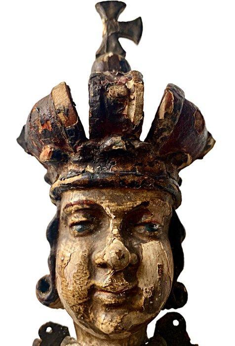 sculptuur, Kindje Jezus van Praag - 34 cm - Hout, Antiek en Kunst, Kunst | Niet-Westerse kunst