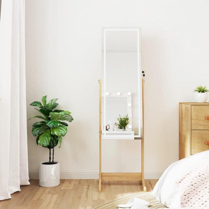 vidaXL Sieradenkast met spiegel en LED-verlichting, Huis en Inrichting, Woonaccessoires | Spiegels, Nieuw, Verzenden