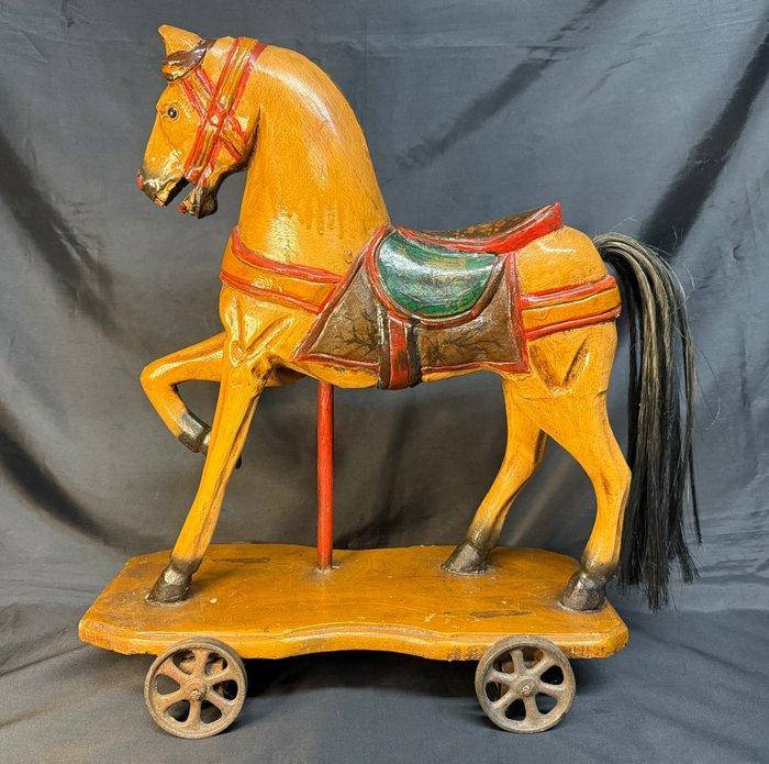 Decoratief ornament - Europa - Wooden Carousel Horse on, Antiek en Kunst, Curiosa en Brocante