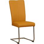 Set van 4 Leren eetkamerstoelen Dry - Toledo Leem, Ophalen of Verzenden, Nieuw, Leer, Eén