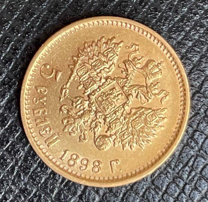 Rusland. Nicholas II. 5 Roubles 1898, Postzegels en Munten, Munten | Europa | Niet-Euromunten