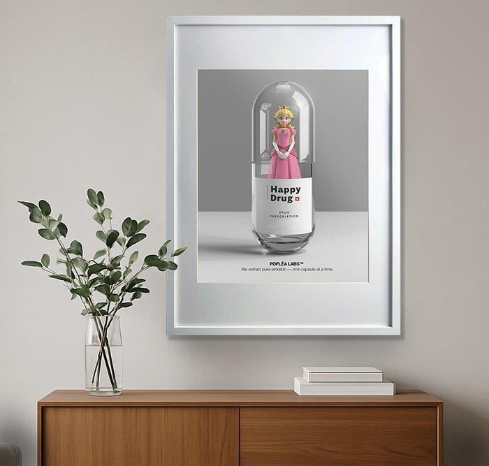 Poplea - HAPPY DRUG - POPLEA LABS - PRINCESS PEACH, Antiek en Kunst, Kunst | Schilderijen | Modern