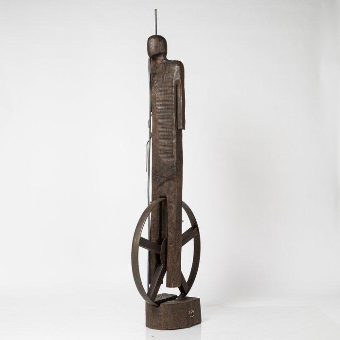Karol Dusza (XX-XXI) - LARGE-296cm Don kichote 20kg wooden, Antiek en Kunst, Kunst | Designobjecten