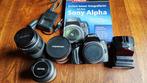 Sony Alpha 230 + 3 Objektiven & Flash. Digitale reflex, Audio, Tv en Foto, Nieuw
