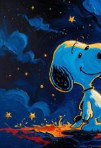 Kosmo - Snoopy Sogno di Notte Stellata Blu - AI - XXL, Antiek en Kunst, Kunst | Schilderijen | Modern