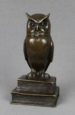 sculptuur, The Wise Owl - 22 cm - Gepatineerd brons