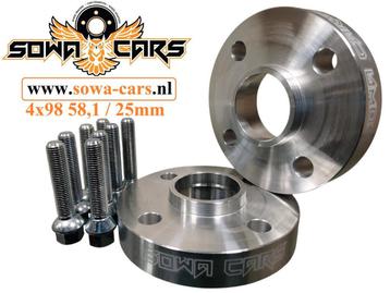 Spacers 25mm Alfa Fiat 500 5950 4x98 58,1 Spoorverbreders, Ophalen of Verzenden