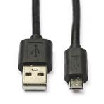 Huawei oplaadkabel | Micro USB 2.0 | 2 meter (Zwart), Nieuw, Verzenden