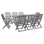 vidaXL Ensemble à manger de jardin 9 pcs Bois dacacia, Verzenden, Neuf