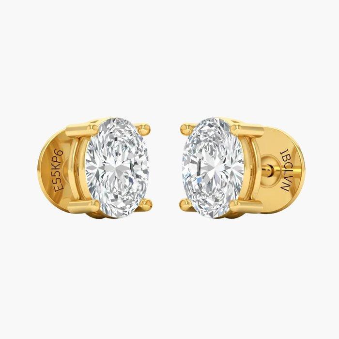 Oorbellen - 14 karaat Geel goud - 2.10ct. tw. Diamant, Bijoux, Sacs & Beauté, Boucles d'oreilles