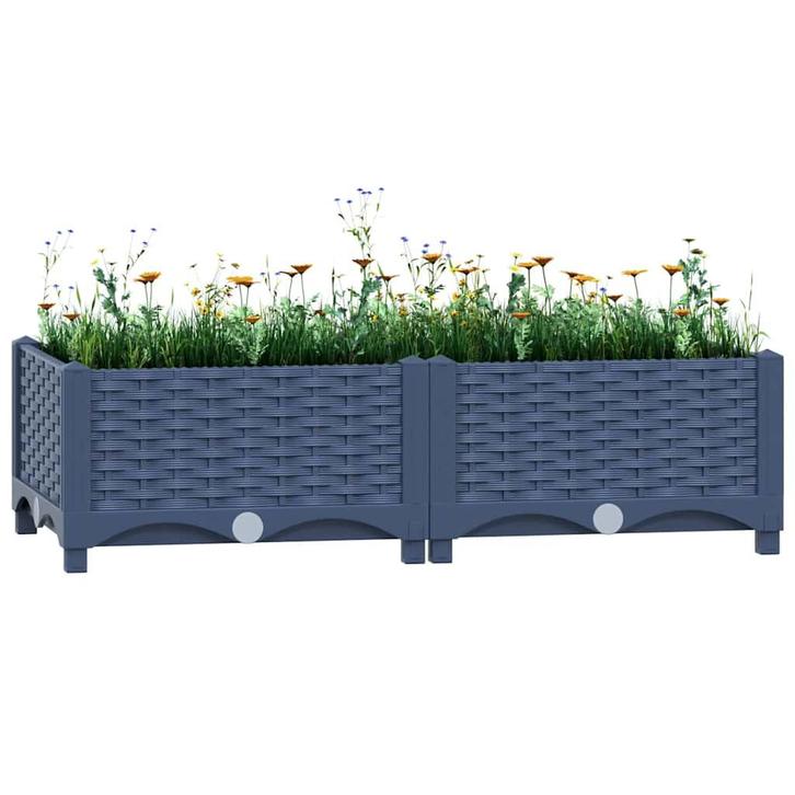 vidaXL Plantenbak verhoogd 80x40x23 cm polypropyleen, Tuin en Terras, Bloempotten, Nieuw, Verzenden
