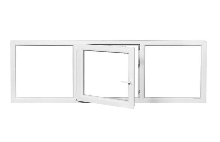 PVC vast-draaikiep-vast b250xh80 cm Wit, Doe-het-zelf en Bouw, Glas en Ramen, Dubbelglas, Nieuw, Gevelraam of Ruit, Minder dan 80 cm