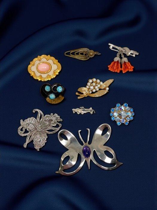 Zilver, Brons, gerodineerd, Metaal - Broche, Antiek en Kunst, Curiosa en Brocante