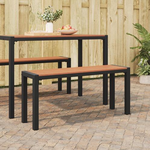 vidaXL Tuinbank 100 cm in Staal en WPC - Bruin en Zwart, Tuin en Terras, Tuinsets en Loungesets, Nieuw, Verzenden