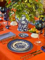 Tafelkleed voor brede tafels, mediterrane oranje tint,