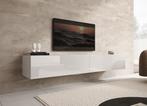 Meubella | TV-Meubel - Wit - 200cm | Staand of hangend, Huis en Inrichting, Kasten |Televisiemeubels, Overige materialen, Verzenden