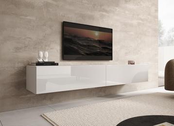 Meubella | TV-Meubel - Wit - 200cm | Staand of hangend beschikbaar voor biedingen