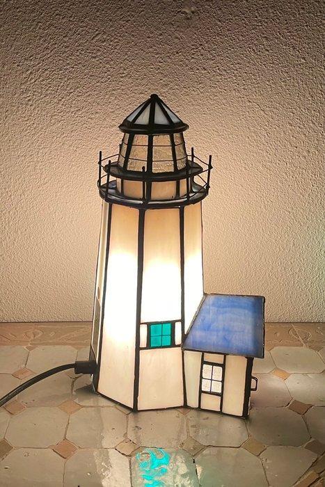 Glas-in-loodraam - 1960-1970 - Lamp Vuurtoren, Antiek en Kunst, Curiosa en Brocante