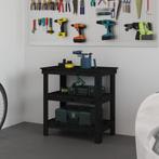 vidaXL Werkbank 78,5x50x80 cm massief grenenhout zwart, Doe-het-zelf en Bouw, Werkbanken, Verzenden, Nieuw
