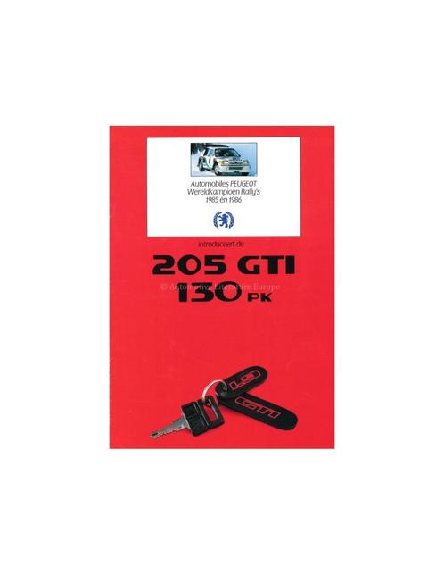 1987 PEUGEOT 205 GTI BROCHURE NEDERLANDS, Livres, Autos | Brochures & Magazines