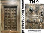 Poort met schitterend houtsnijwerk, teakhout, oude deuren