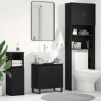 vidaXL Badkamer Wastafel Kast Zwart Eik 58x33x60 cm Gelaagd, Huis en Inrichting, Verzenden, Nieuw