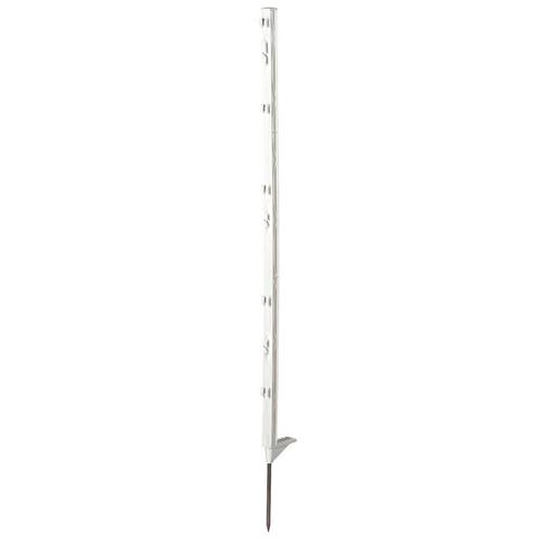 Voll. kunststof paal m. stalen punt, 105cm, enk. trede, wit, Tuin en Terras, Palen, Balken en Planken, Nieuw
