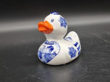 Beeld, Bath Duck - Delfts Blauw - 9 cm - Porselein, Antiek en Kunst