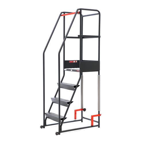 Gebruikte Bordestrap enkelzijdig, 3 treden incl. platform, Doe-het-zelf en Bouw, Ladders en Trappen, Gebruikt, Ophalen of Verzenden