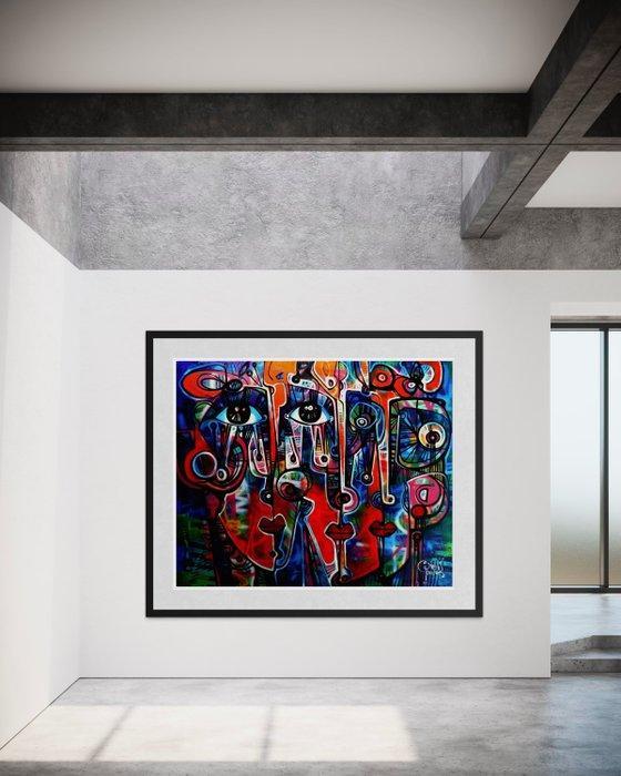 Simeon Gonzales - Perdidos en el Dorado - XXL (NO RESERVE, Antiek en Kunst, Kunst | Schilderijen | Modern