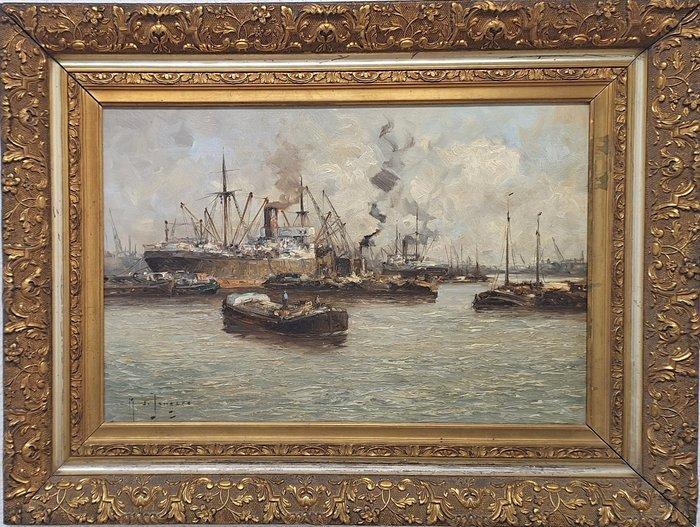 Marinus de Jongere (1912-1977) - Zicht op de Rotterdamse, Antiek en Kunst, Kunst | Schilderijen | Klassiek