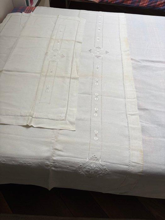 Laken (2) - 260 cm - 170 cm, Antiek en Kunst, Antiek | Tapijten, Tafelkleden en Textiel