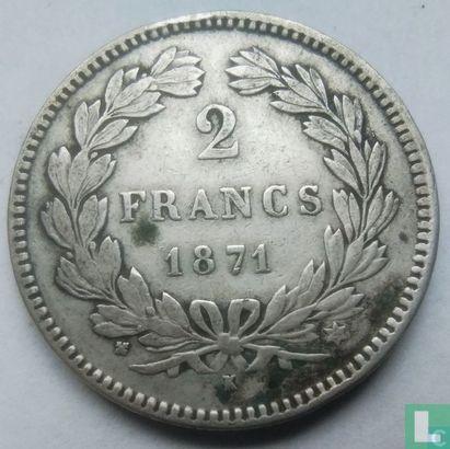 Frankrijk 2 francs 1871 (K - zonder legenda), Postzegels en Munten, Munten | Europa | Niet-Euromunten, Losse munt, Goud, Zilver
