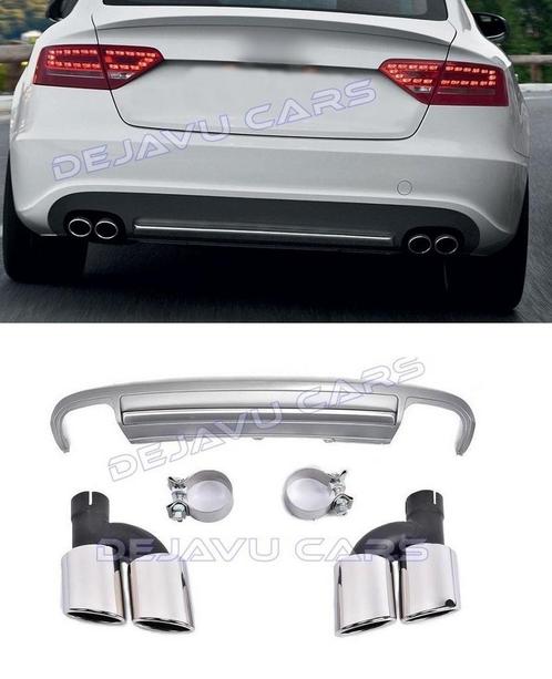 S5 Look Diffuser + Uitlaat sierstukken voor Audi A5 8T Sport, Auto diversen, Tuning en Styling, Ophalen of Verzenden