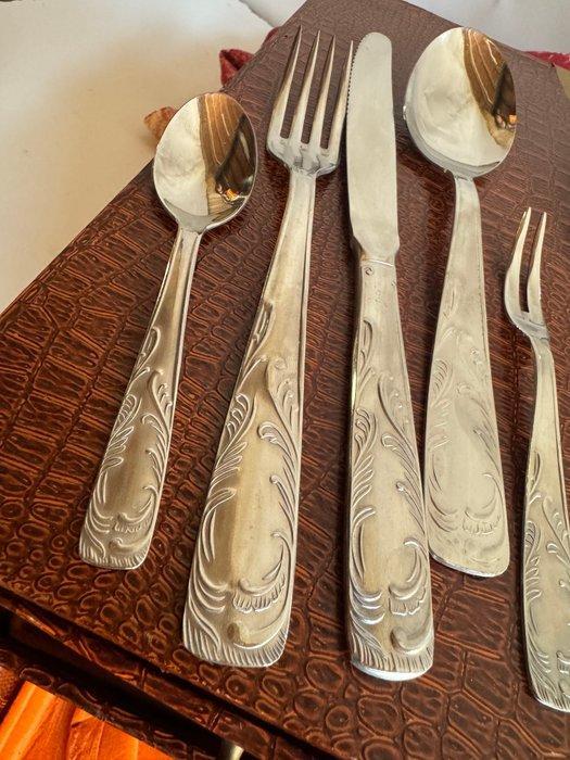 Bestekset voor 12 personen (123) - Staal, Antiquités & Art, Antiquités | Meubles | Tables