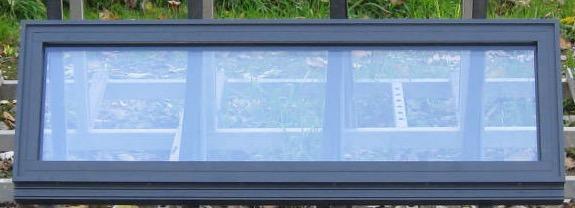 aluminium raam , chassis , venster 123 x 42 antraciet, Doe-het-zelf en Bouw, Raamkozijnen en Schuifdeuren, Inclusief glas, Nieuw