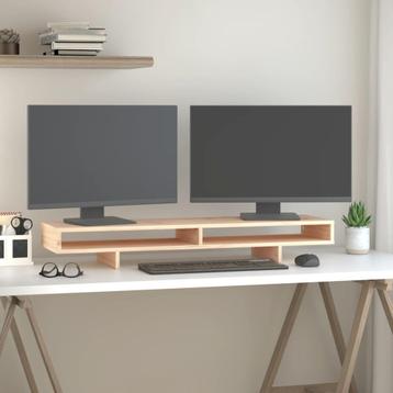 vidaXL Monitorstandaard 100x27x14 cm massief grenenhout disponible aux enchères