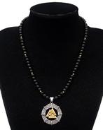 Obsidiaan-halsketting Valknut Viking: Kracht, Moed &