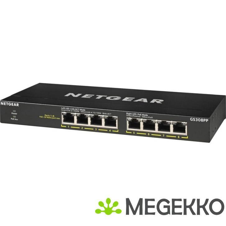 Netgear GS308PP Unmanaged switch (PoE), Computers en Software, Overige Computers en Software, Nieuw, Verzenden
