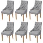 vidaXL Chaises à manger lot de 6 gris clair tissu, Verzenden, Neuf