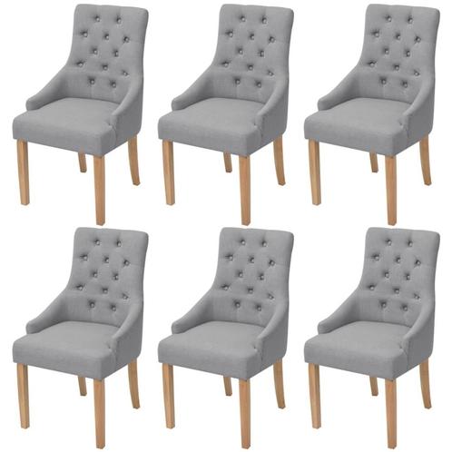 vidaXL Chaises à manger lot de 6 gris clair tissu, Maison & Meubles, Chaises, Neuf, Envoi