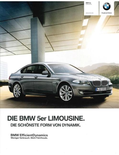 2011 BMW 5 SERIE SEDAN BROCHURE DUITS, Boeken, Auto's | Folders en Tijdschriften