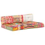 vidaXL Bankkussen pallet stof patchwork meerkleurig, Huis en Inrichting, Verzenden, Nieuw